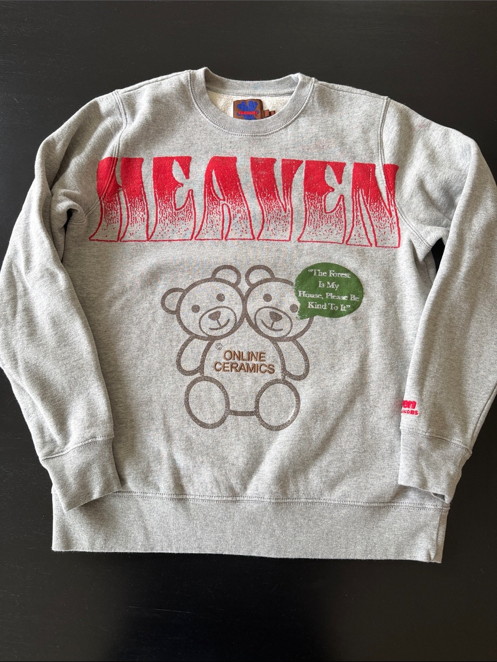 Marc Jacobs Grey Crewneck Sweatshirt with Red HEAVEN Graphic